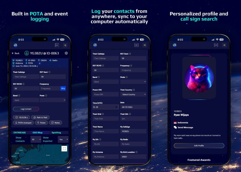 World Radio League Mobile app display previews