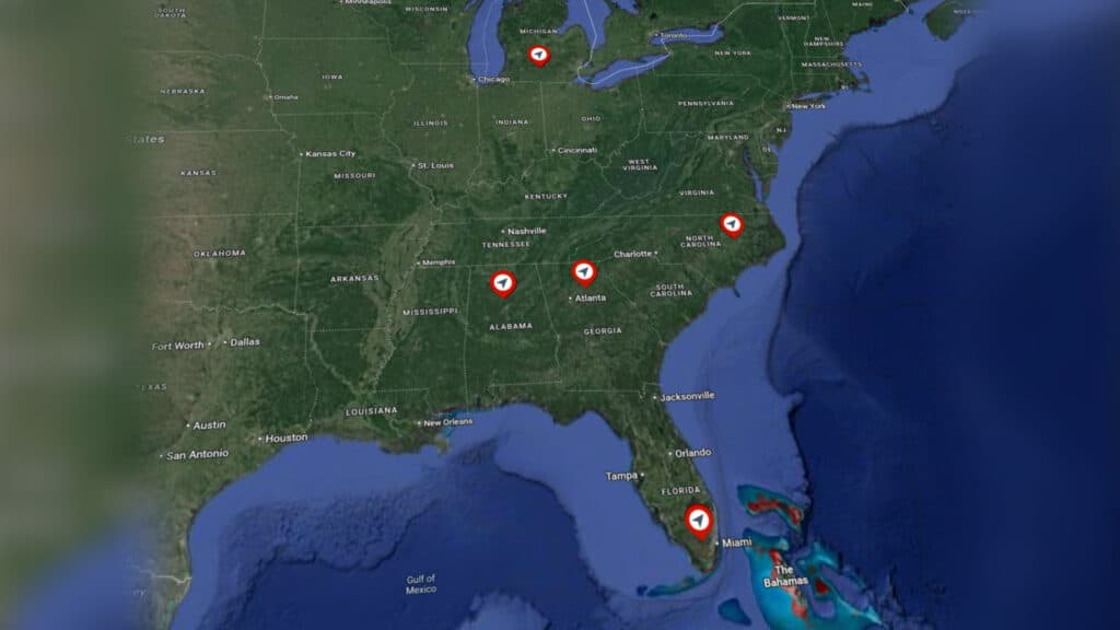 5 stations of Hurricane Watch Net teams during Hurricane Beryl
